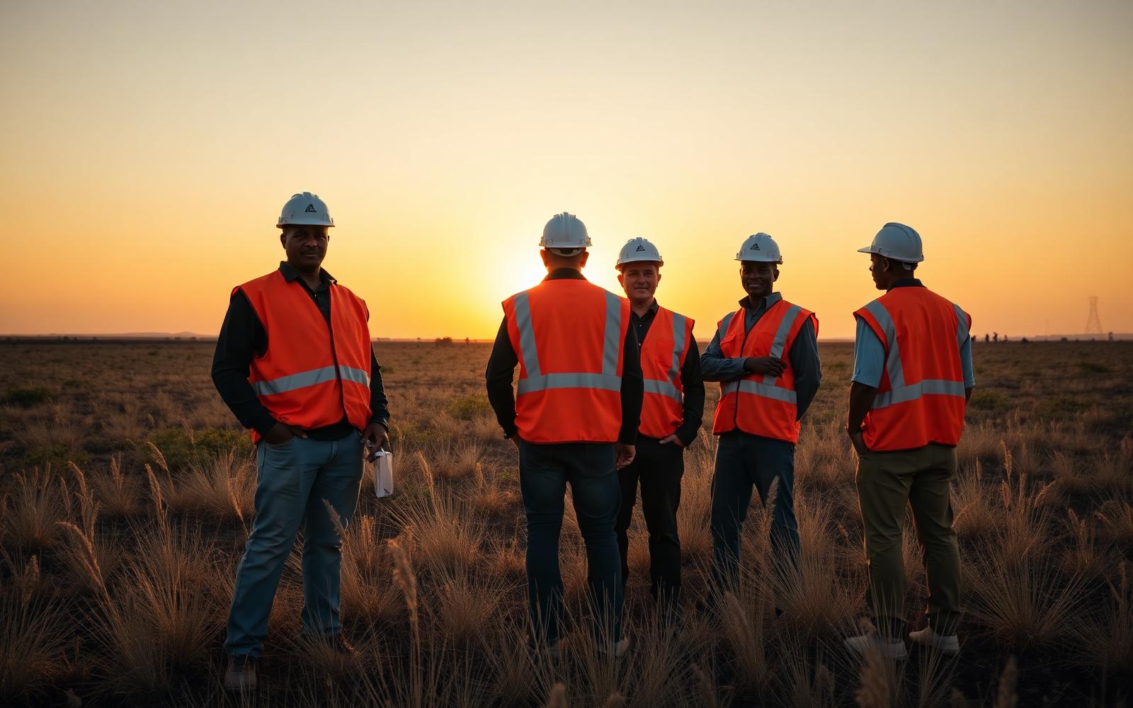 Professional safety team in mining operations